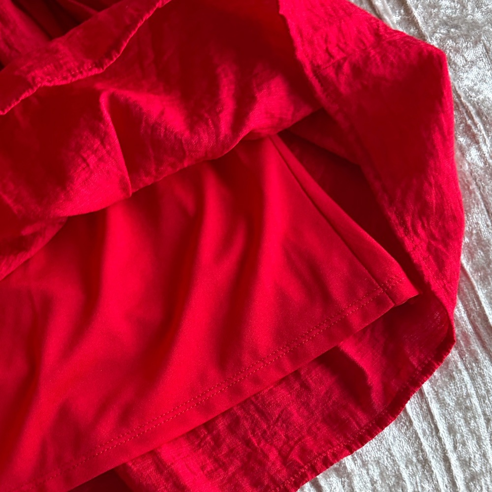 Red Button-Front Dress - image 5